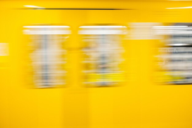 Blurred motion of yellow train