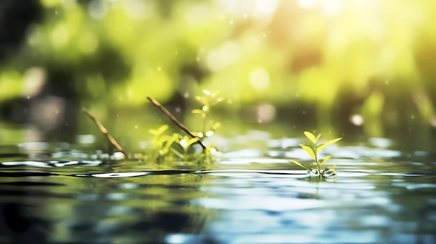 ぼやけた天然水の背景生成aiデザイン