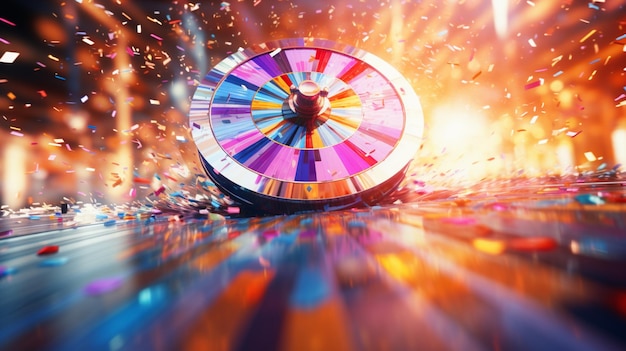 Blurred neon motion vibrant colors spinning carnival picture Ai generated art