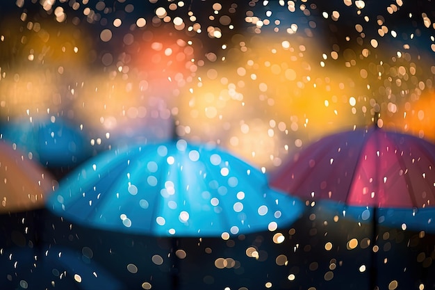 Blurred night lights in abstract bokeh background