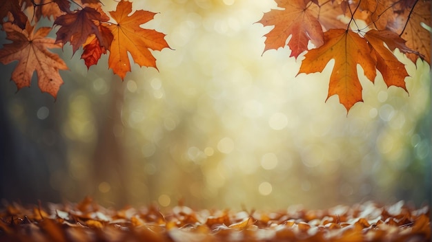 Blurred Out Fall Season Abstract Nature Background