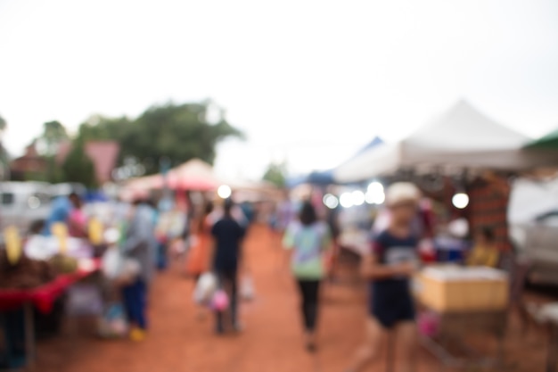 Blurred of outdoor market design for made background