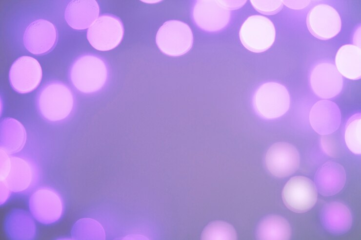 Photo blurred purple and blue sparkling festive bokeh background