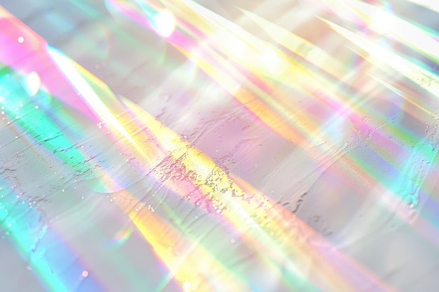 Blurred rainbow light refraction overlay for photos and mockups