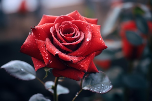 Blurred Red Rose Background