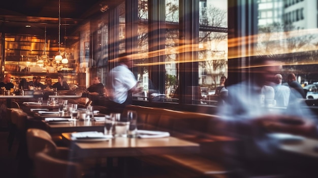 Photo blurred restaurant background generative ai