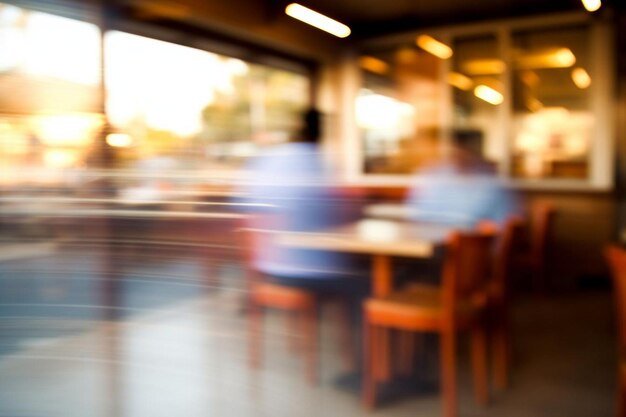 Photo blurred restaurant entrance