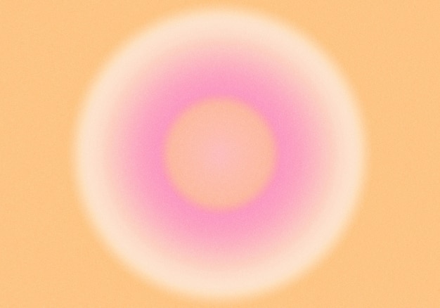 Blurred round circle gradient background with grain texture Pink and orange colors