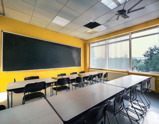 Blurred school classroom in blurrred background