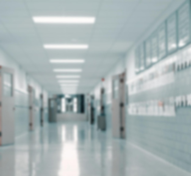 Blurred school corridor