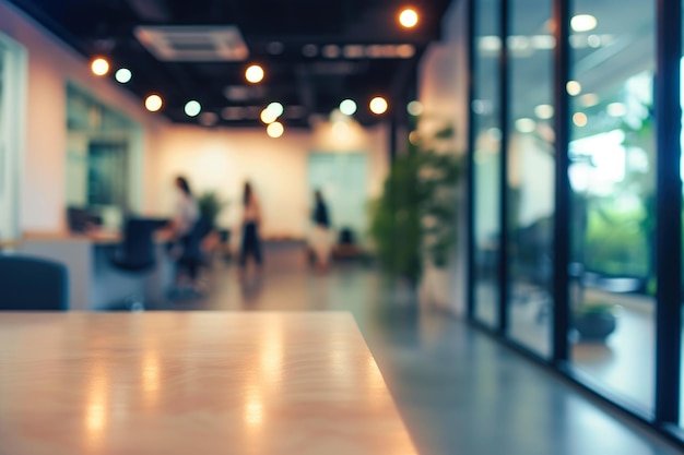 Blurred Silhouettes in a Casual Workspace