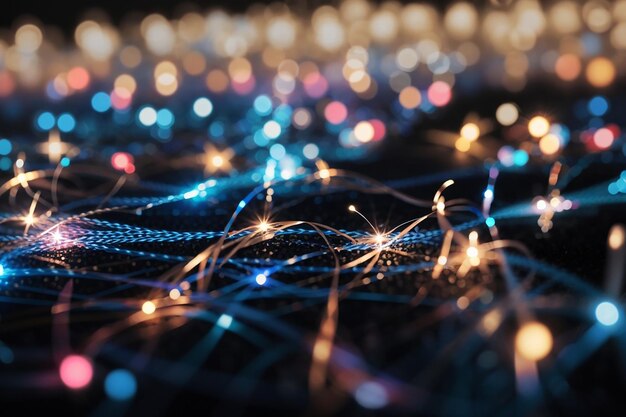 Blurred small fiber optic lights