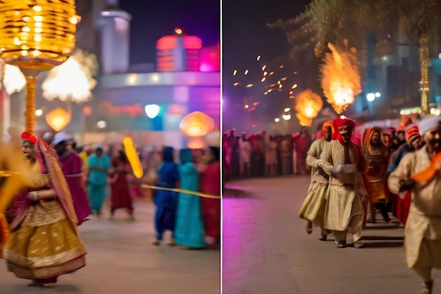 Photo blurred snaps of lohri festival celebration at gurugram india on 13 jan 2025