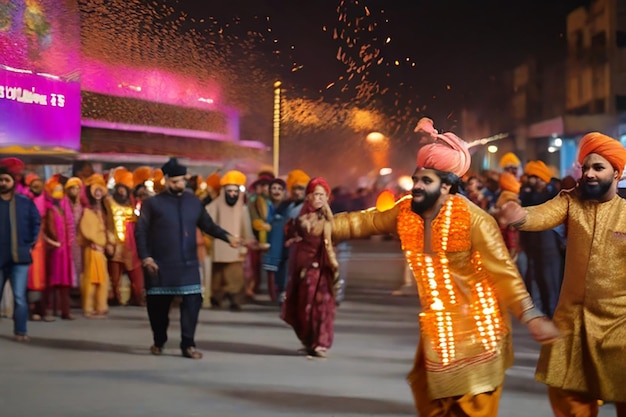 Photo blurred snaps of lohri festival celebration at gurugram india on 13 jan 2025