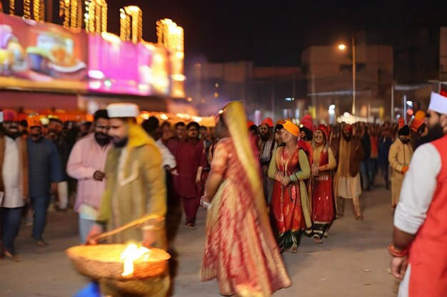 Photo blurred snaps of lohri festival celebration at gurugram india on 13 jan 2025