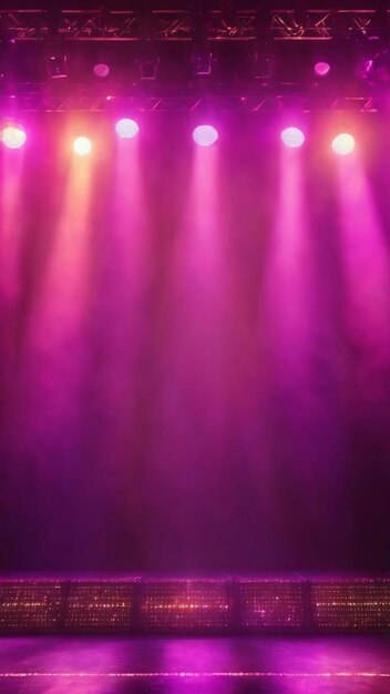 Blurred stage lights equipment with multicolored beams entertainment concert bokeh lighting