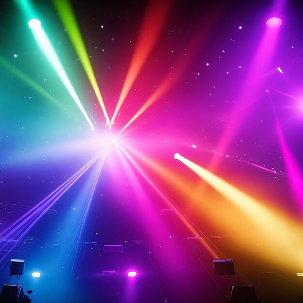 Blurred stage with colorful spotlights generated by ai