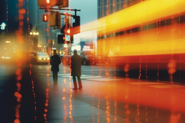 Blurred Street Film Photo Urban Night Vintage Aesthetic Bokeh Lights