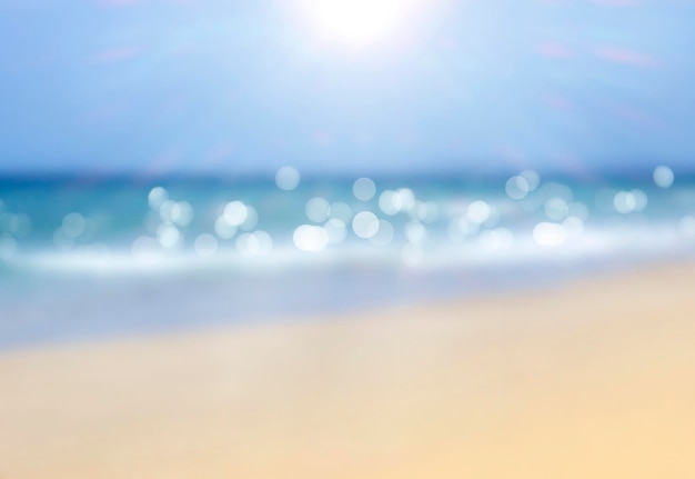 blurred summer background Sunbeams on the seashore