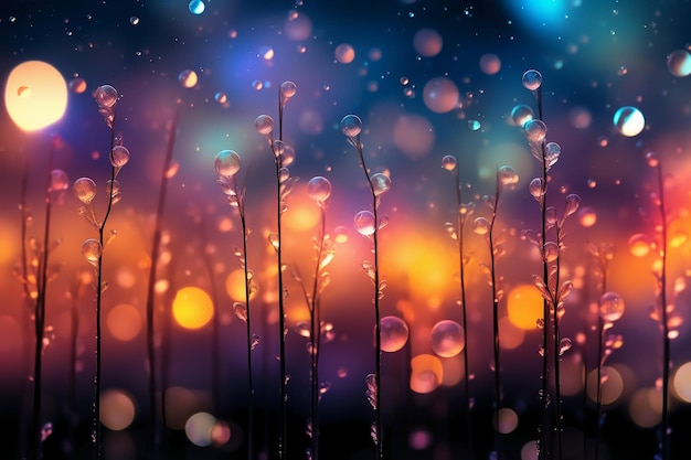 A blurred summer rainning sky abstract background with bokeh glow Illustration AI generative