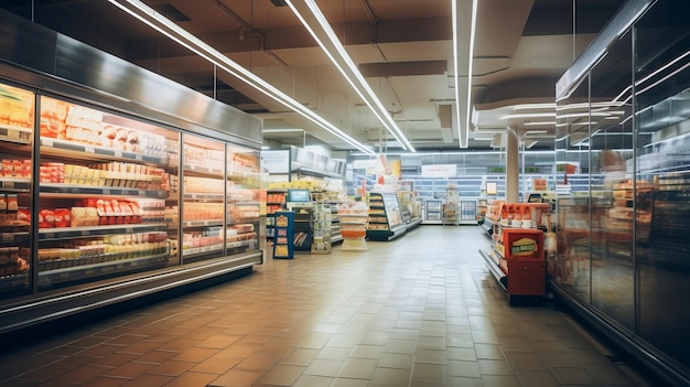 Blurred Supermarket Interior Defocused