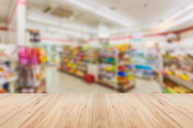 Blurred supermarket interior