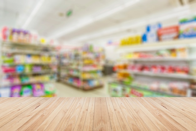 Blurred supermarket interior