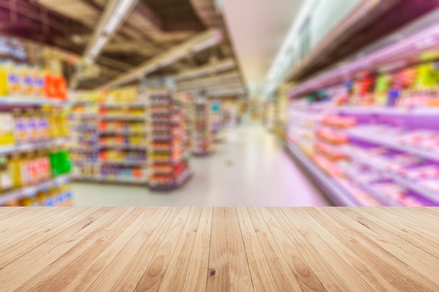 Blurred supermarket interior