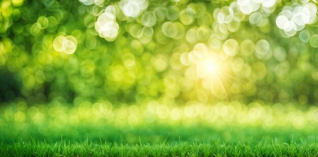 Blurred texture background with bokeh outoffocus blur bright sunny summer green