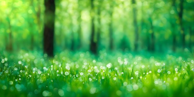 Photo blurred texture background with bokeh outoffocus blur bright sunny summer green