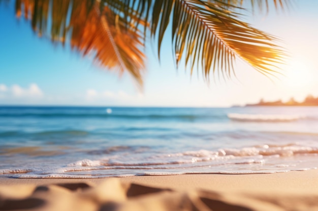 Blurred tropical beach paradise summer background