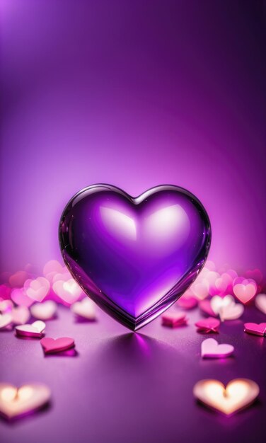 Photo blurred valentines day purple background