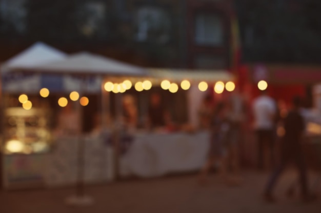 Blurred view of street cafe