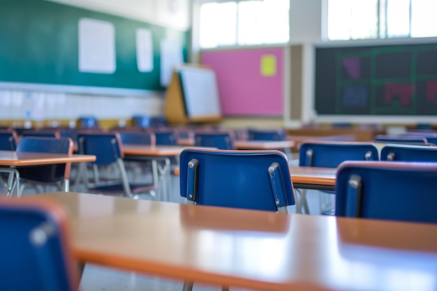 Blurred View of Vacant Schoolroom