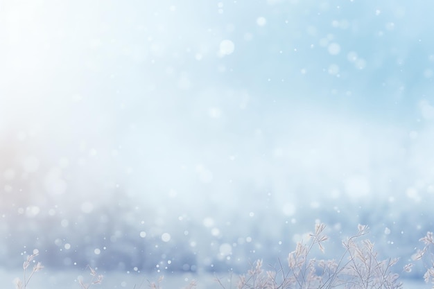 Photo blurred winter background with snow