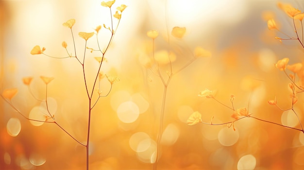 Blurred Yellow Nature Background Wide Abstract Bokeh of Dull Summer Glare in Nature