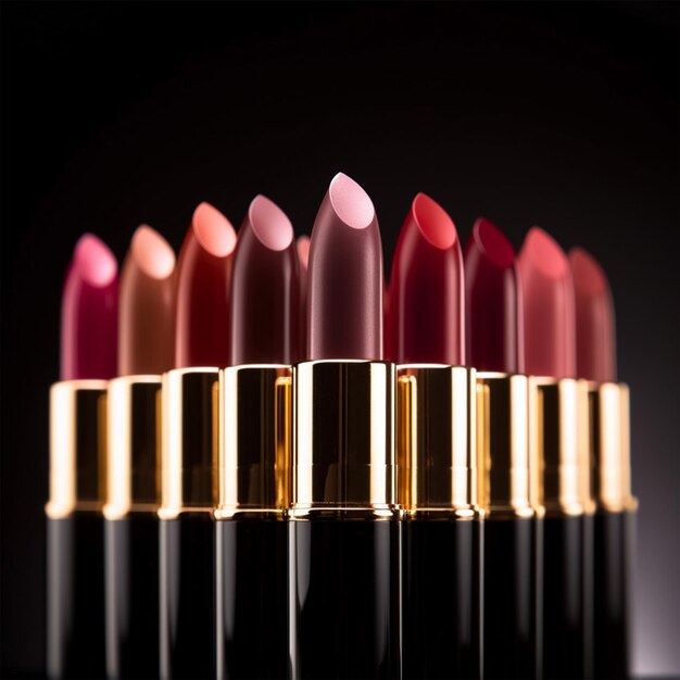 Blurry arrangement of lipsticks