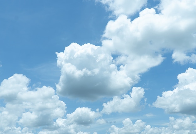 Blurry close views blue sky with cloud in the afternoon nature concept.