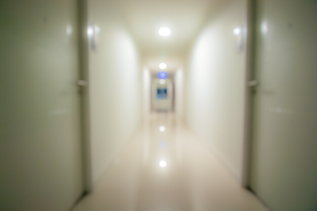 Blurry hall way, walking path in condominium