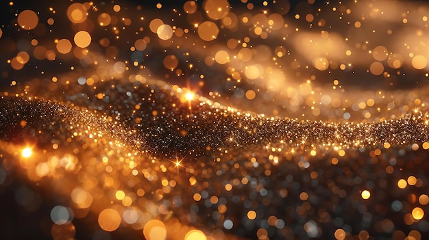 A blurry image of gold glitter background