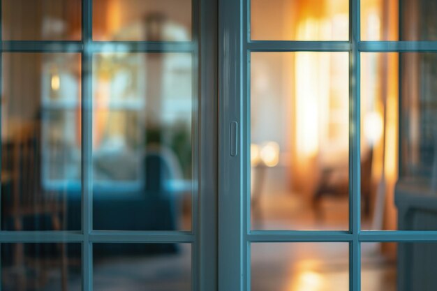 Blurry Image of Living Room Seen Through Window