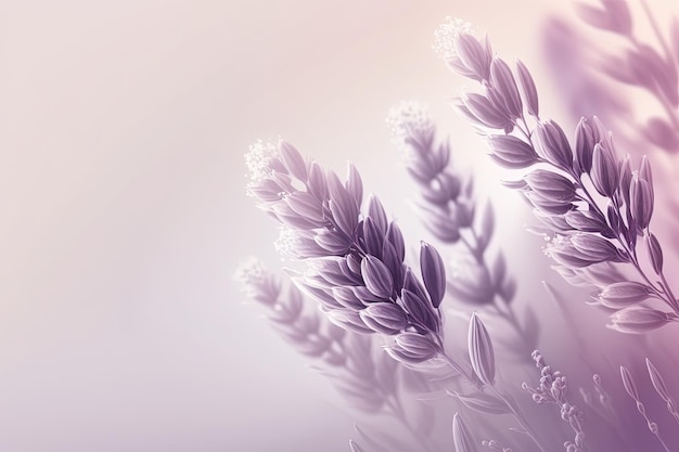 A blurry photo of a bunch of lavender flowers generative AI