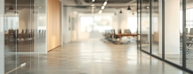 Photo blurry photo of an office hallway