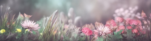 A blurry picture of flowers in the background