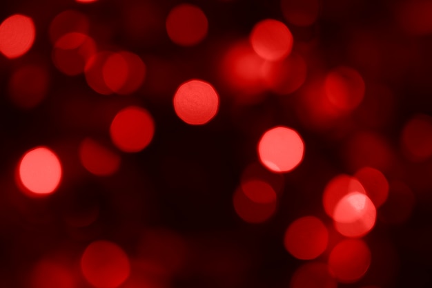 Photo blurry red abstract bokeh lights