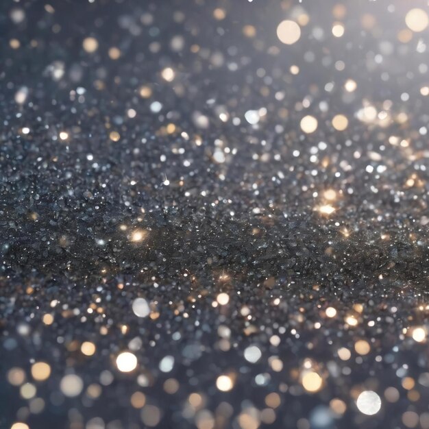 Photo blurry silver glitter background texture