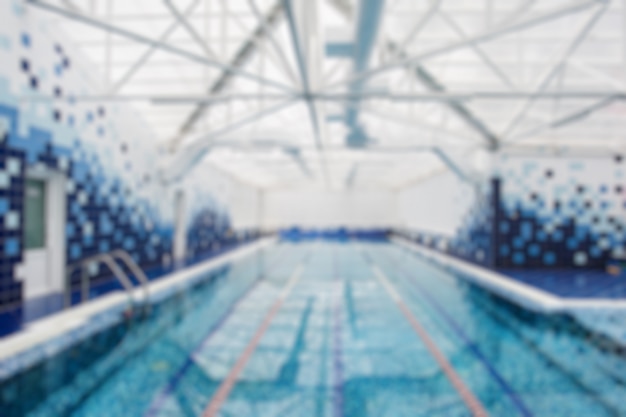 Photo blurry view of a indoors light swimming pool
