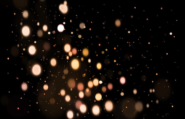 blurry yellow spots on black. Abstract background