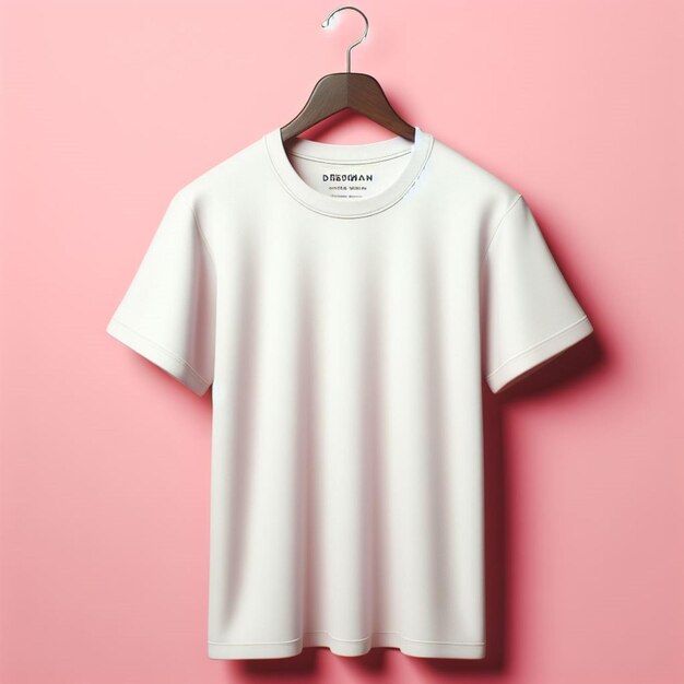 Blush of elegance showcase your style with our chic white tee designs on pink backdrop