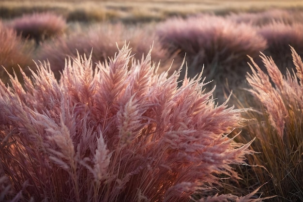 Фото Красная трава на закате